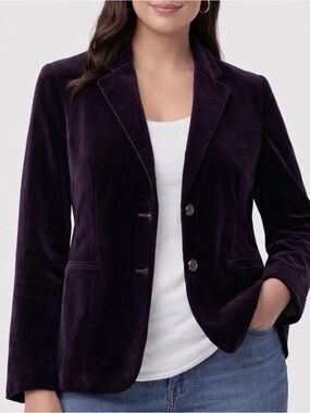 Theory Velvet Blazer in Deep Plum